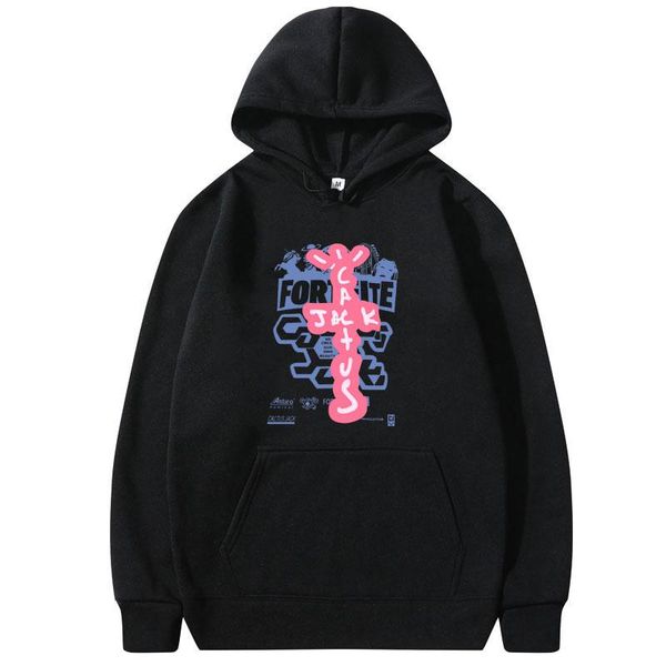 

men's hoodies & sweatshirts travis scocactus jack hoodie men women fashion comfortable cotton harajuku astroworld sweatshirt streetwe, Black