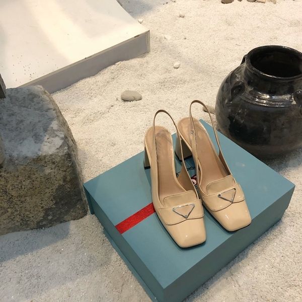 

woman sandals square toe high heel metal buckle luxury designer zapatos de mujer solid color new fashion ladies pumps, Black