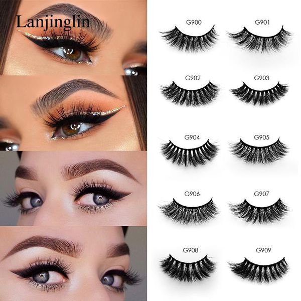 

pairs 3d faux mink hair false eyelashes wispy fluffy drama natural long soft handmade cruelty-lashes