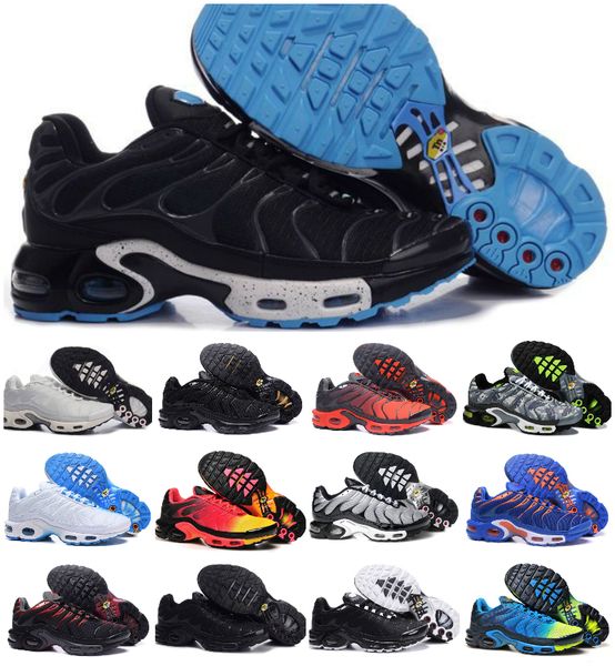 

fashion mens airs tns running shoes max plus tn ultra triple black white university blue red sports shoe designer chaussures requin jogging