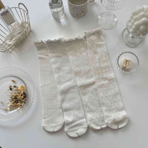

white jk women's tube fairy lace lovely summer thin mh stockings pile socks, Black;white