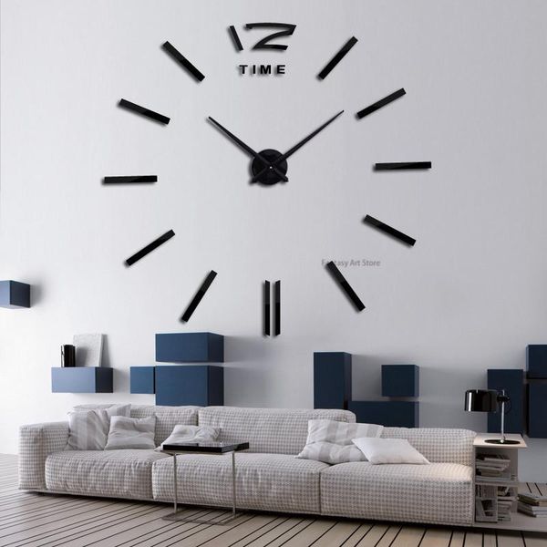 

wall clocks 3d real big clock red mirror sticker diy living room home decoration fashion watch arrival quartz