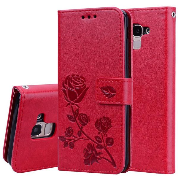 

flower leather flip case for galaxy j4 j6 2021 wallet card slots j 4 6 j400f j400 phone cover cell cases