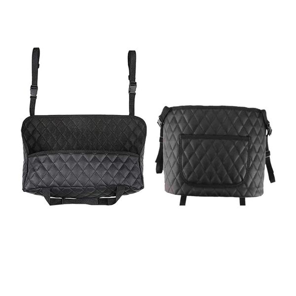 

car organizer fashionable handbag holder auto waterproof pu leather seat middle hanger storage bag for cars