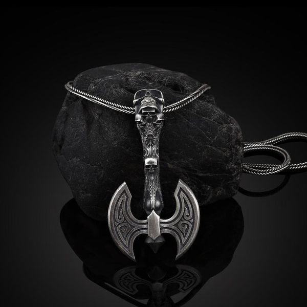 

pirate viking amulet axe necklace pendant men's style sale, Silver