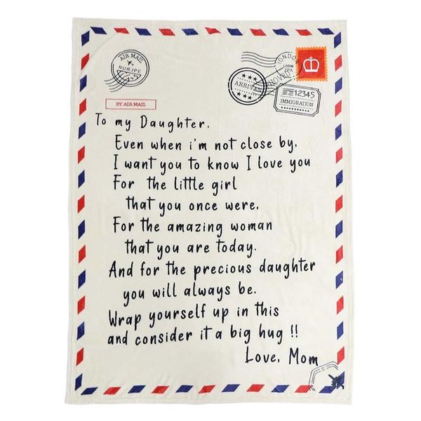 

blankets letter blanket to my daughter printed quilts dad mom for daughter's gifts
