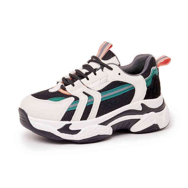 

pop sho women's 2021 spring increased slim leather korean sports ins trend versatile