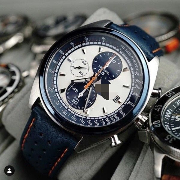 

six pin leather watch, Slivery;brown