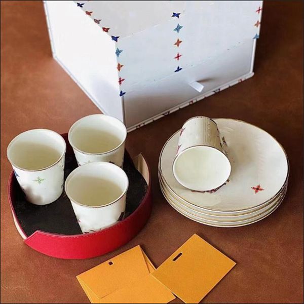 

dishes & plates 2021 4cup 4 plate ceramic breakfast beef cartoon cute dessert dish fruit snack animal dinnerware set