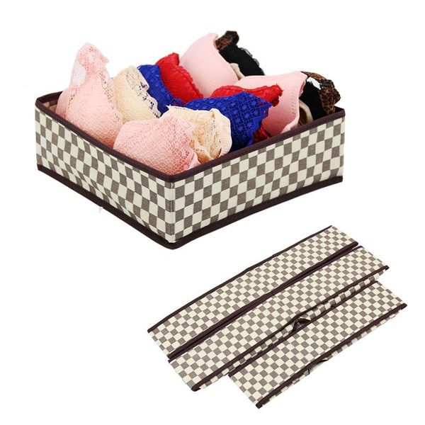 

storage drawers diniwell 3pcs/set foldable divider bra box non-woven fabric folding cases necktie socks underwear clothing organizer