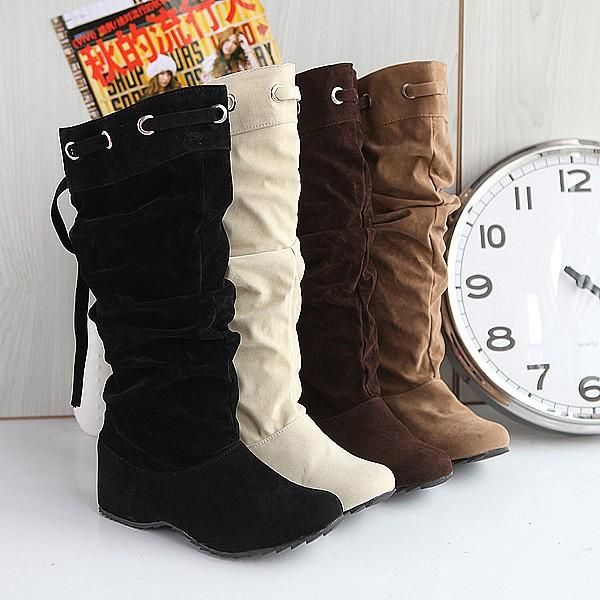 

boots women's mid calf women walking shoes female ladies sneaker casual booties zapatos mujer botas lace up, Black