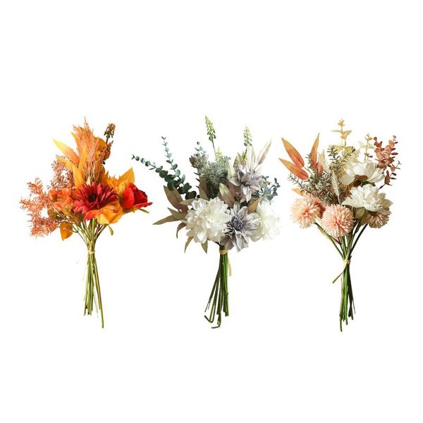 

artificial flower silk rose bouquet home garden party decoration decorative flowers & wreaths