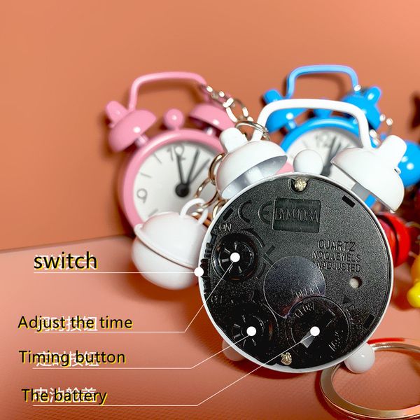 Farbe Wecker Schlüsselanhänger Mini Glocke Metall Schlüsselanhänger Sie können einen Timer Alarm Paket Auto Anhänger kreative kleine Geschenke einstellen