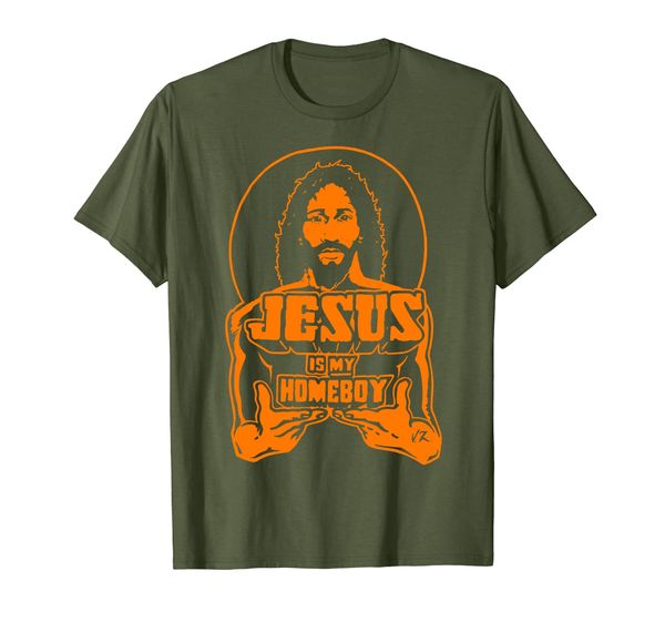 

Jesus Is My Homeboy Military Green with orange t shirt, Mainly pictures