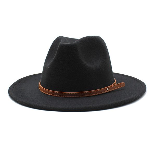 

winter wool fedora hat british style solid 7cm wide brim jazz church cap panama jazz sombrero caps, Blue;gray