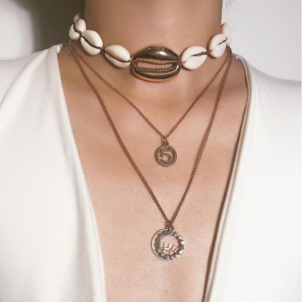 

chains chain with pendant vintage necklace for women gift to girlfriend joker national style european and american neck jewelry 2021, Silver