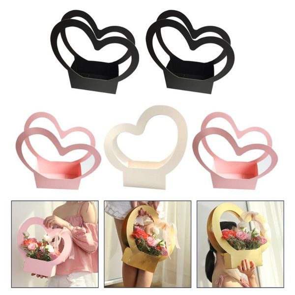 

gift wrap 5 pcs kraft paper storage boxes cases heart-shaped wrapping