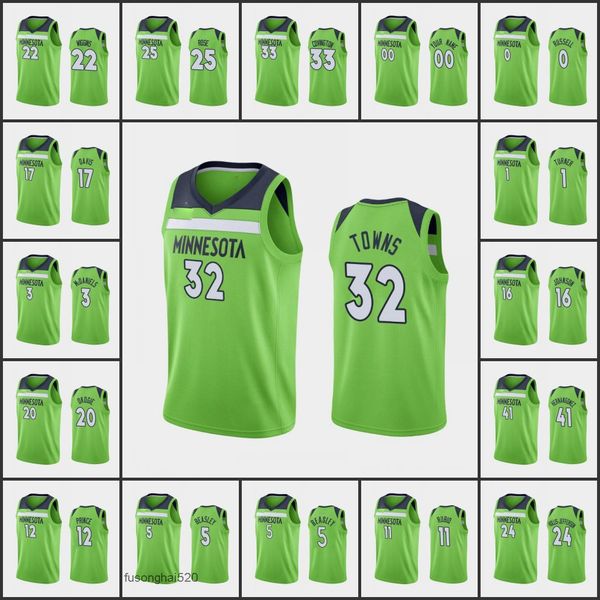 

printed custom minnesotatimberwolvesmen karl-anthony towns ricky rubio d'angelo russell josh okogie malik beasley custom statement gree, Black