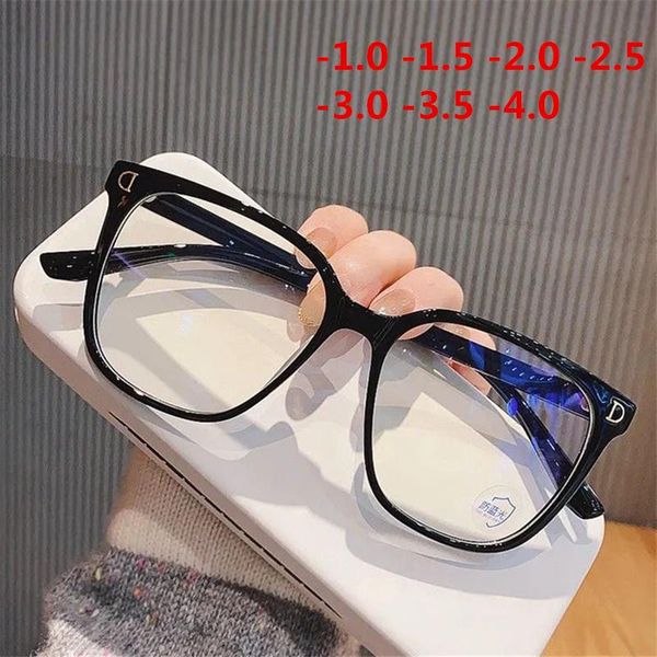 

fashion sunglasses frames finished myopia glasses men oversized transparent eyeglasses for women square optical nearsighted eyewear -1.0 to, Black