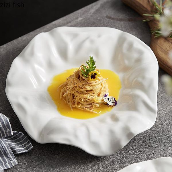 

dishes & plates creative ceramic dinner dish steak plate home furnishing irregular shaped tableware pasta el restaurant dessert