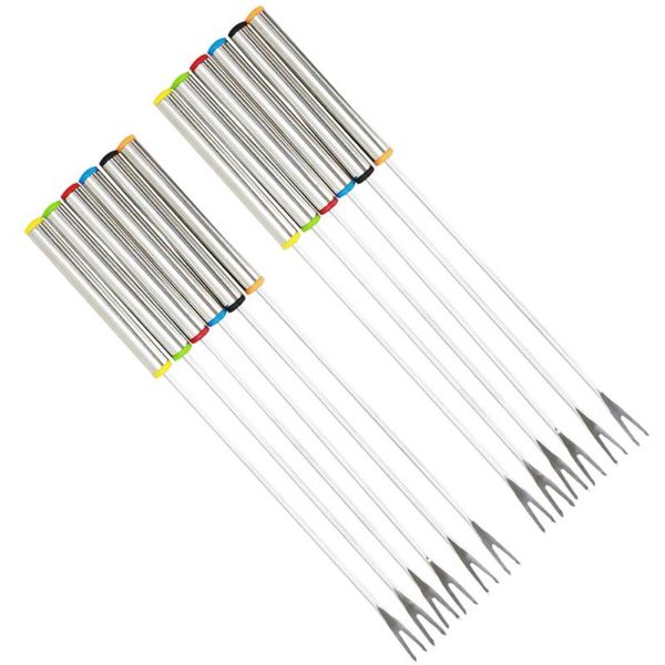 

forks 12pcs 24cm stainless steel tableware fondue fruit dessert kitchen bar tool