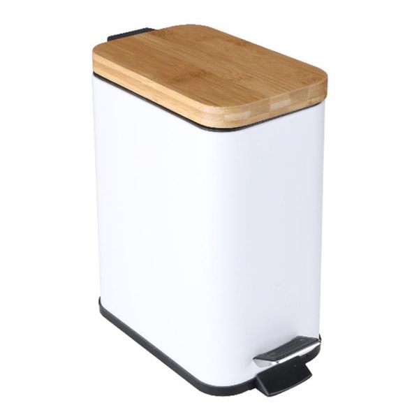 

waste bins step trash can garbage rubbish bin with bamboo lid container organizer bathroom kitchen living room office decoration