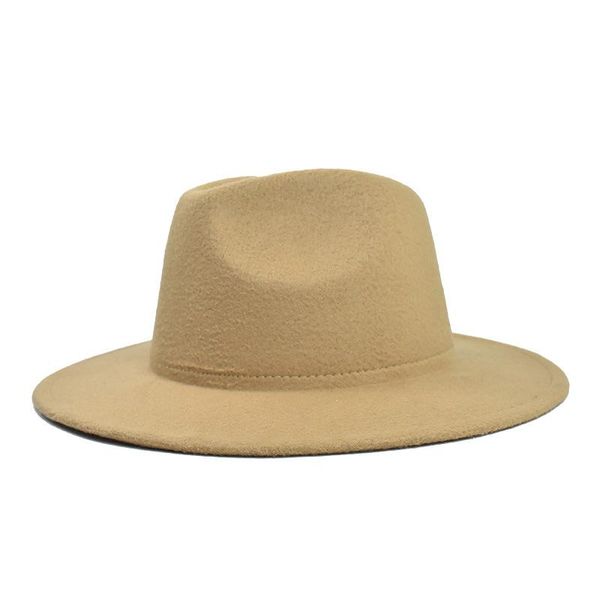 

stingy brim hats autumn and winter flat woolen hat belt buckle big felt plain european american foreign trade, Blue;gray