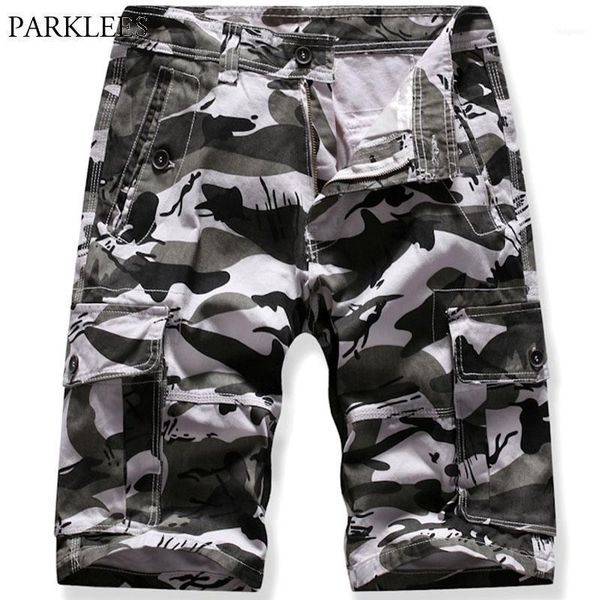 

mens camouflage cargo shorts summer cotton lightweight short pants multi pockets comfortable camo pantalones cortos hombre1, White;black