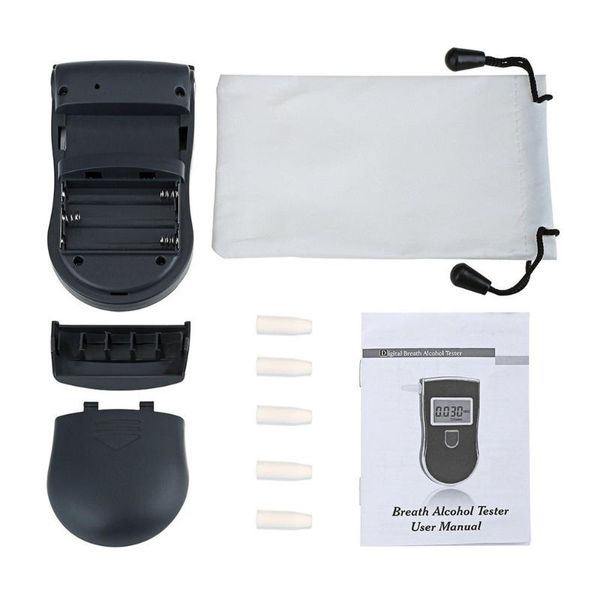 

digital alcohol tester breathalyzer analyzer breathalyser detector lcd sensor meter with 5 mouth pieces alcoholism test