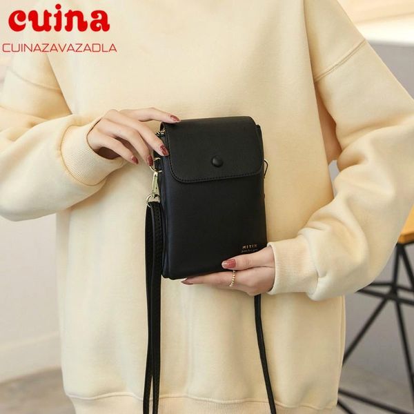 

evening bags women purses solid color leather shoulder strap bag mobile phone big card holders wallet handbag pockets for girls