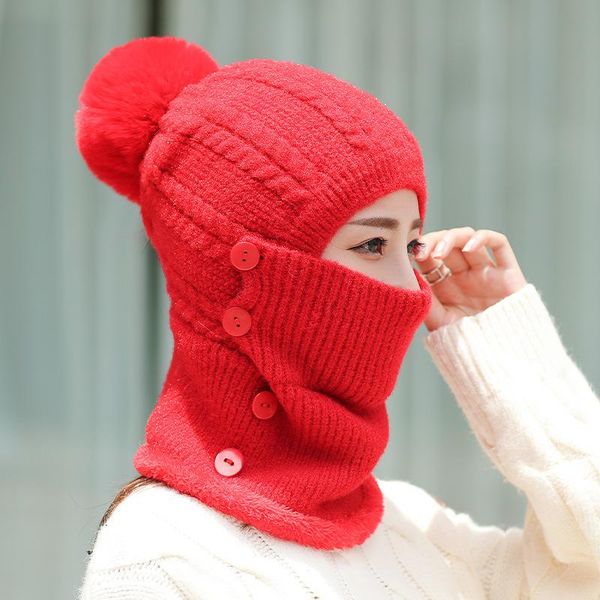 

beanie/skull caps fashion winter hat beanies women's scarf warm breathable wool knitted for women double layers protection, Blue;gray