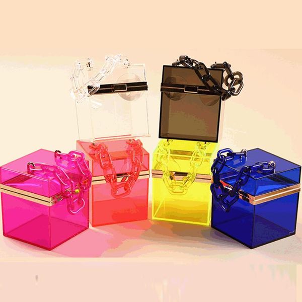 

clear acrylic clutch bags for women shoulder bag 2021 transparent chain crossbody messenger lady designer purse