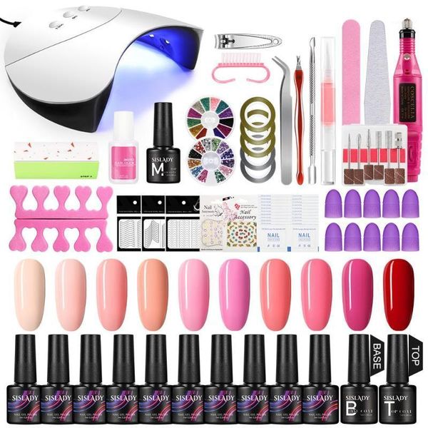 

nail polish electric drill manicure set with lamp 36w for kit base coat1