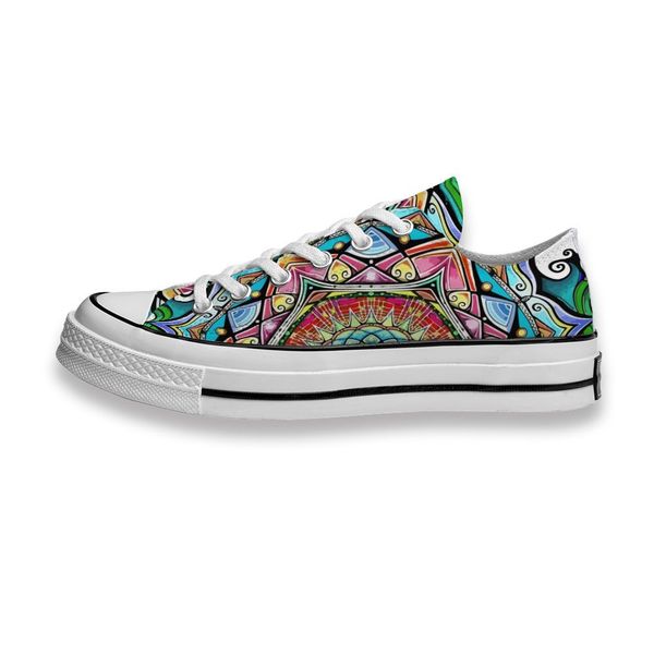 

custom printed sho colorful wave mandala sneakers low mens womens skateboard sport footwear diy trainers canvas casual shoe