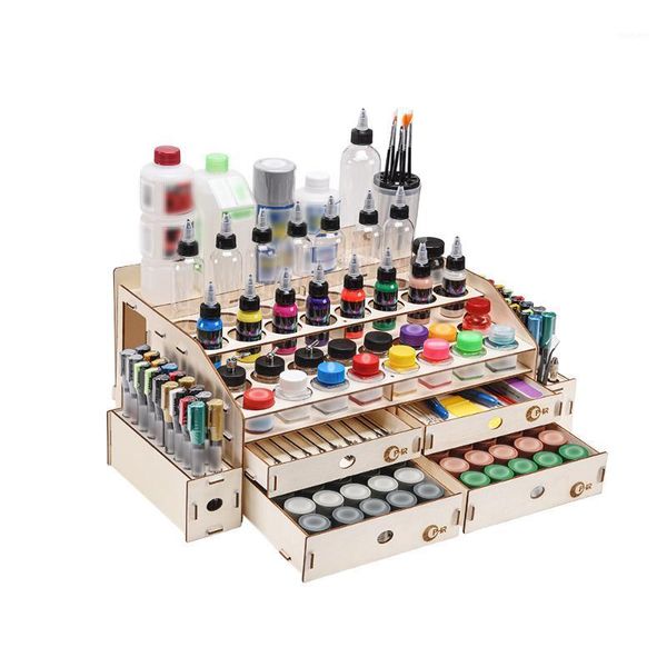 

wood acrylic paints rack with mark pen storage mg0621