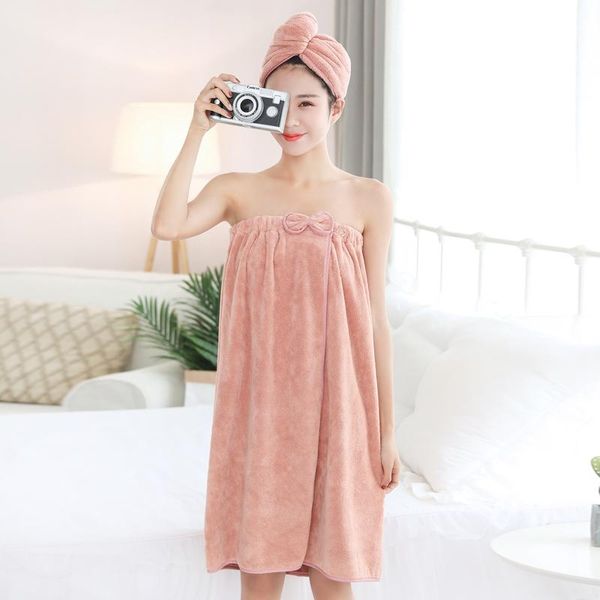 

towel 4pcs bath set coral fleece dress hair band long hat water absorbent multi-functional sauna towels bathroom quick drying