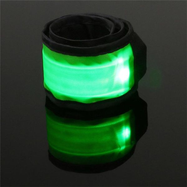 

bike lights outdoor plastic nylon 4pcs led wristband safety reflector bracelet luminous band for running cycling