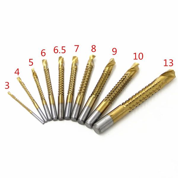 

professional drill bits 10pcs titanium coated hss saw electric for metal milling cutters wood slotting 3/4/5/6/6.5/8mm