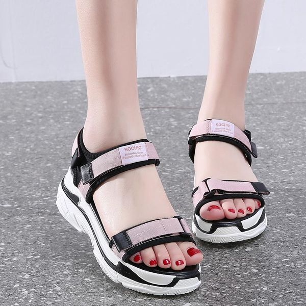 

sandals sports women 2021 summer casual fashion thick-soled all-match, Black