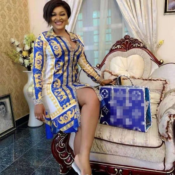 

casual dresses printing african es for women dashiki clothing robe africaine femme slim shirt clothes x7oj, Black;gray
