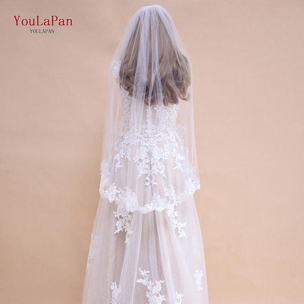 

bridal veils ueen ve01 3m one layer wedding veil with comb white lace edge ivory appliqued cathedral, Black