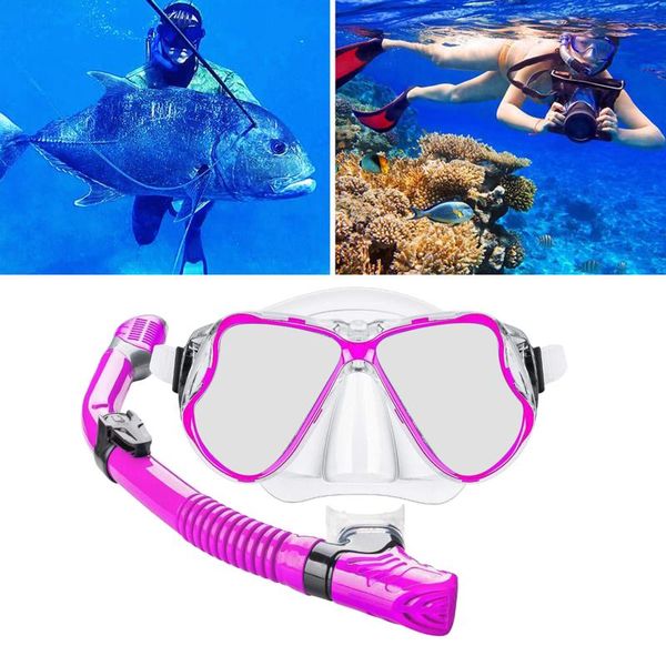 

dry snorkel mask set foldable tube anti-fog scuba diving spearfishing silicone panoramic dive for adults youth masks