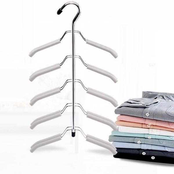 

hanging storage rack shirt non-slip wardrobe home 5 layer multifunctional hanger magic clothing holder hangers & racks