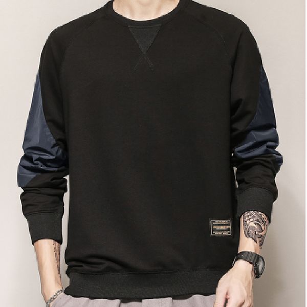 

long-sleeved t-shirt 2021 spring and autumn loose men's clothing bottoming shirt tide hoodies & sweatshirts, Black