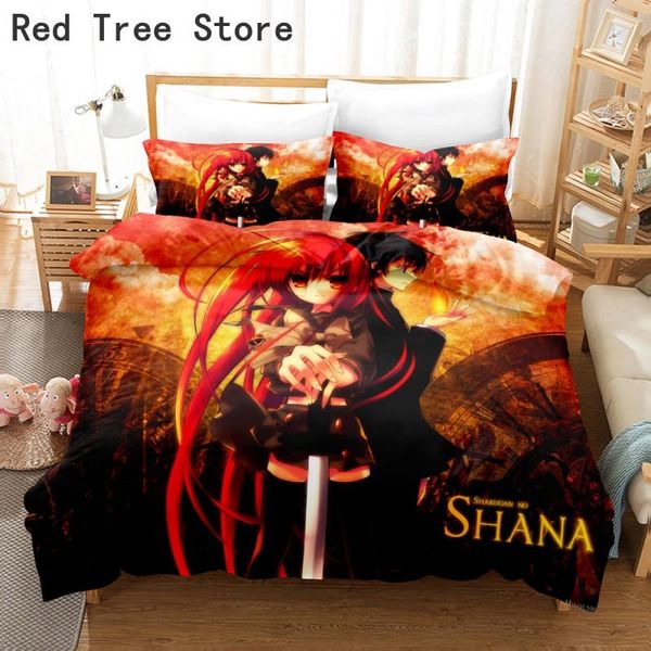 

bedding sets shakugan no shana cartoon set anime bed linen quilt duvet cover home decor kawaii girl gift single  king size