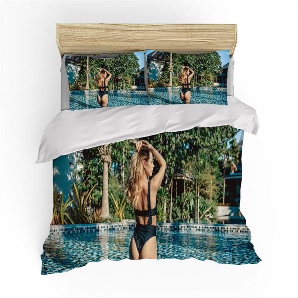 

bedding sets buttocks girl set 3d bikini beauty print down quilt cover for bedroom