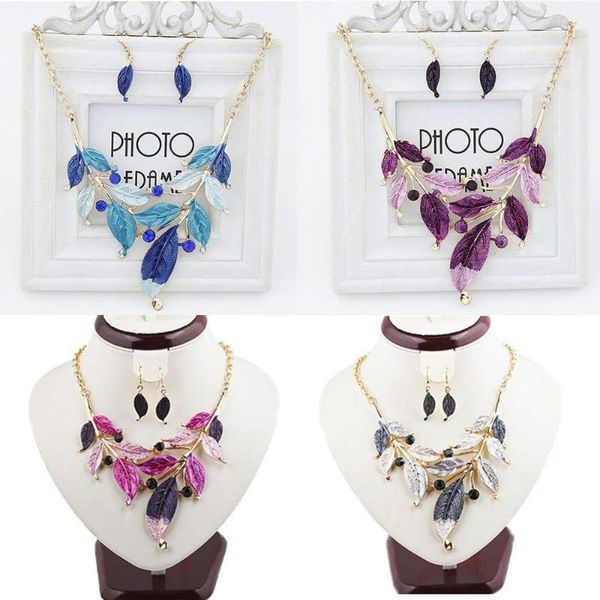 

earrings & necklace vintage jewelry accessories for women fashion set necklaces drop long chain, Silver