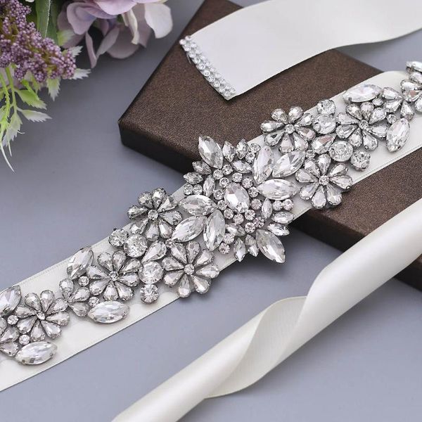 

wedding sashes s325-s rhinestone belt women sash belts for evening dresses bridesmaid bridal assessories, White