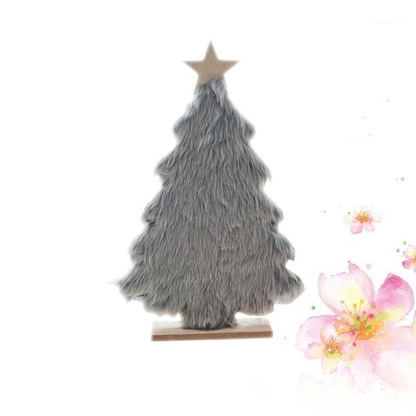 

plush wooden christmas tree artificial adornment deskdecor gift toys (grey)1