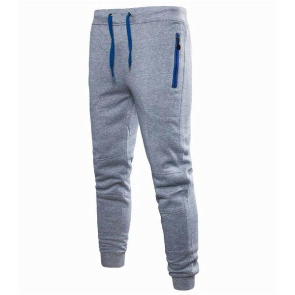 

men's pants fashion mens sport casual slim long trousers tracksuit gym fitness workout joggers sweatpants, Black